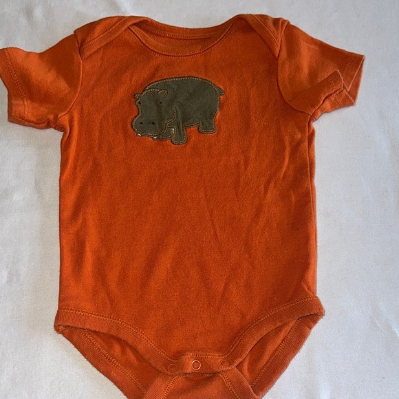 Gymboree - Orange Baby Short sleeve Onesie with Hippo Design - Picture 1 of 3